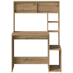 vidaXL 6 Shelf Computer Desk Artisan Oak - Size: 140 x 100 x 45cm - Brown - Wilko - thumbnail 4