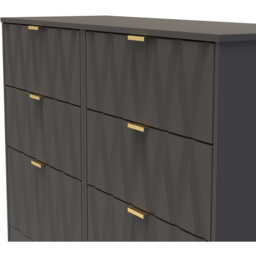 Crowndale Las Vegas 6 Drawer Graphite Chest of Drawers Ready Assembled - Grey - Wilko - thumbnail 6