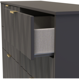 Crowndale Las Vegas 6 Drawer Graphite Chest of Drawers Ready Assembled - Grey - Wilko - thumbnail 7
