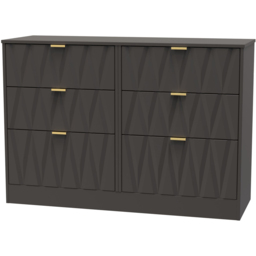 Crowndale Las Vegas 6 Drawer Graphite Chest of Drawers Ready Assembled - Grey - Wilko - thumbnail 3