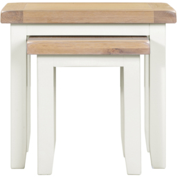 Seconique Windsor Ivory and Oak Nest of Tables Set of 2 - Size: 50 x 54 x 37cm - Ivory/Oak - Wilko - thumbnail 5
