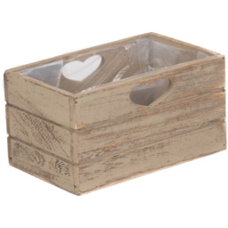 Red Hamper Oak Effect Wooden Planter - Size: 14 x 22cm - Brown - Wilko - thumbnail 4