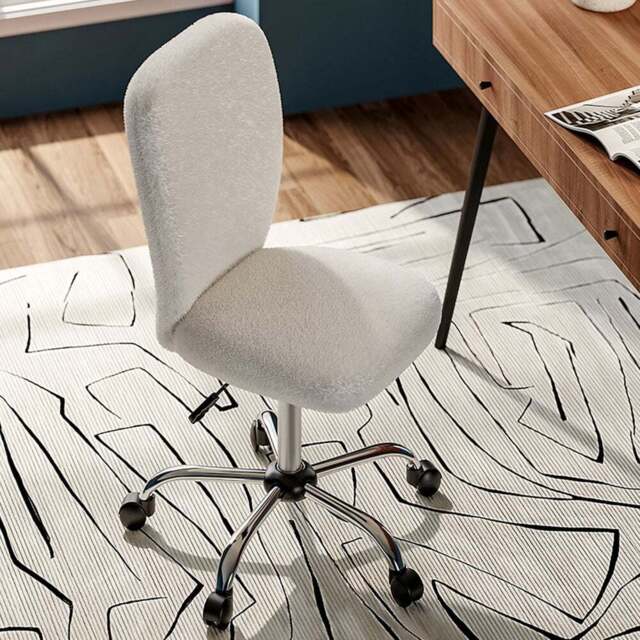 Living and Home Cream Plush Office Chair - Wilko - image 1