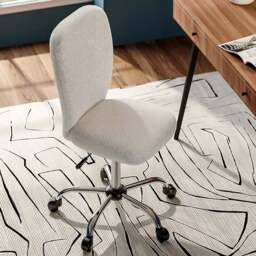 Living and Home Cream Plush Office Chair - Wilko