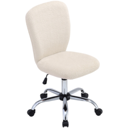 Living and Home Cream Plush Office Chair - Wilko - thumbnail 3
