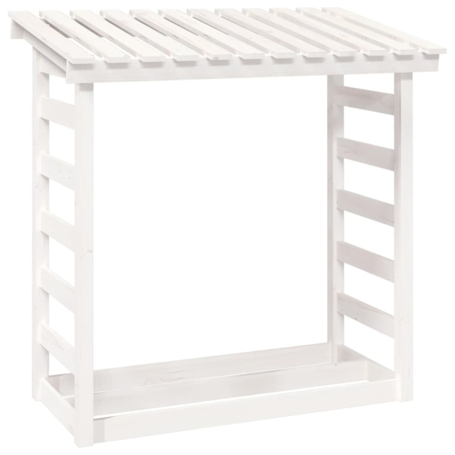 vidaXL White Pine Wood Firewood Log Holder 110 x 108 x 64.5cm - Wilko - image 1