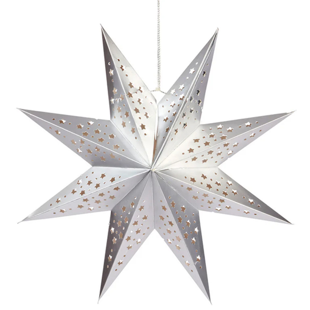 Marco Paul Silver LED Star Decoration - Size: 50 x 50 x 15cm - Wilko - image 1