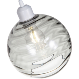Happy Homewares Designer Smoked Circular Ribbed Glass Non Electric Pendant Shade - Size: 18 x 20 x 20cm - Grey - Wilko - thumbnail 4