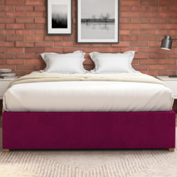 Aspire Furniture Single Berry Plush Platform Ottoman Bed - Purple - Aspire Beds - Wilko - thumbnail 4
