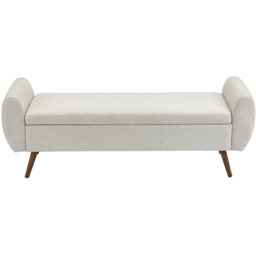 Living and Home Cream Linen Upholstered Storage Bench - Wilko - thumbnail 3