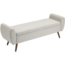 Living and Home Cream Linen Upholstered Storage Bench - Wilko - thumbnail 4