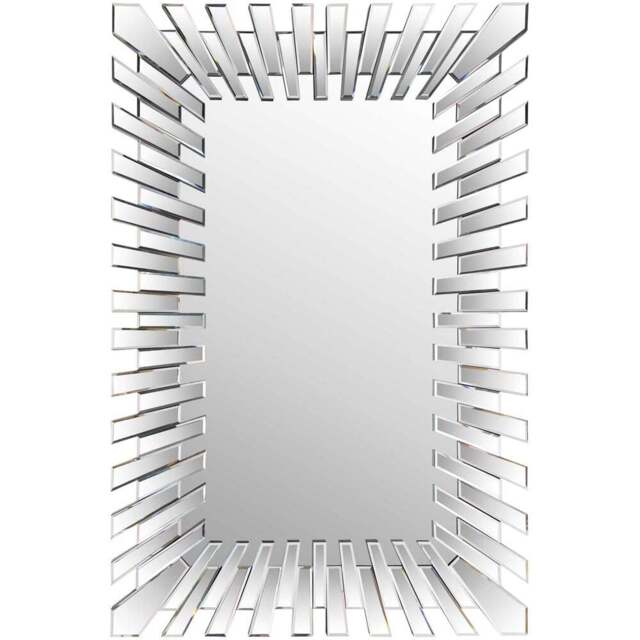 Starburst Stylised All Glass Wall Mirror 120 x 82cm - Black - MirrorOutlet - Wilko - image 1
