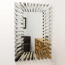 Starburst Stylised All Glass Wall Mirror 120 x 82cm - Black - MirrorOutlet - Wilko - thumbnail 3