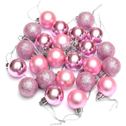 Shatchi 3cm Pink Shatterproof Christmas Bauble 12 Pack - Wilko - thumbnail 4