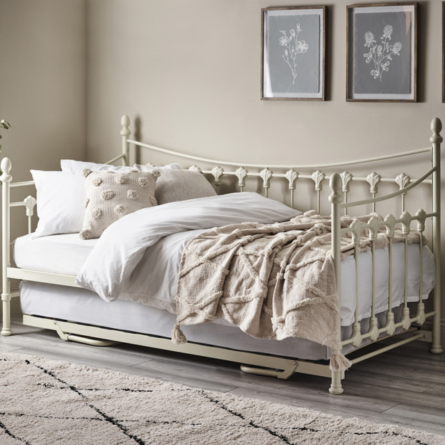 Julian Bowen Single Stone White Versailles Day Bed with Trundle - Wilko - image 1