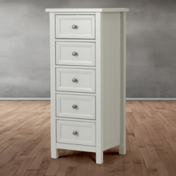 Julian Bowen Maine 5 Drawer Tall Dove Grey Chest of Drawers - Wilko - thumbnail 1