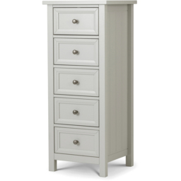 Julian Bowen Maine 5 Drawer Tall Dove Grey Chest of Drawers - Wilko - thumbnail 3