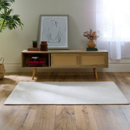 My Mat Ivory Sculptured Waffle Texture Washable Rug 100 x 150cm - Cream - Wilko - thumbnail 3