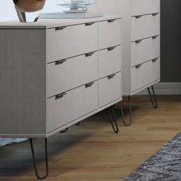 Augusta 6 Drawer Grey Wide Chest of Drawers - Wilko - thumbnail 1