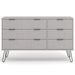 Augusta 6 Drawer Grey Wide Chest of Drawers - Wilko - thumbnail 6
