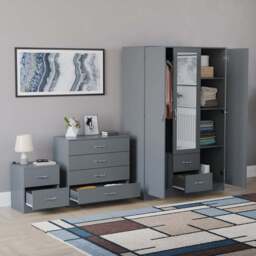 Vida Designs Riano Grey 3 Piece Bedroom Furniture Set - Wilko - thumbnail 6