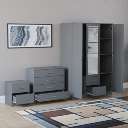 Vida Designs Riano Grey 3 Piece Bedroom Furniture Set - Wilko - thumbnail 5