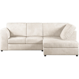 Luxor 4 Seater Cream Jumbo Cord Full Back Right Hand L Shape Corner Sofa - Wilko - thumbnail 3