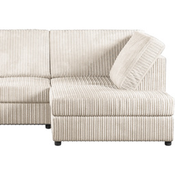 Luxor 4 Seater Cream Jumbo Cord Full Back Right Hand L Shape Corner Sofa - Wilko - thumbnail 4