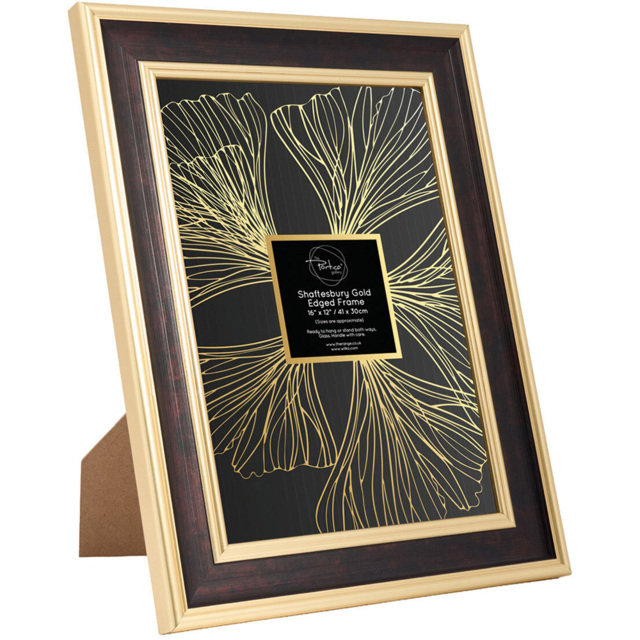 Shaftesbury Gold Edged Frame Black 16 x 12inch - The Port. Co Gallery - Wilko - image 1