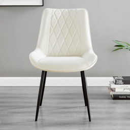 Furniturebox Elissa Cesano Marble Effect 2 Seater Round Dining Set White Cream and Black - Wilko - thumbnail 5