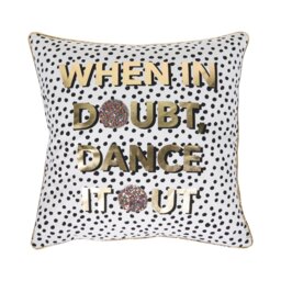 Dance It Out Cushion White, Black and Gold - Wilko - thumbnail 1