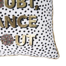Dance It Out Cushion White, Black and Gold - Wilko - thumbnail 4