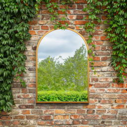 MirrorOutlet The Arcus Gold Framed Arched Garden Wall Mirror 100 x 70cm - Size: 100 x 70 x 3cm - Wilko - thumbnail 6