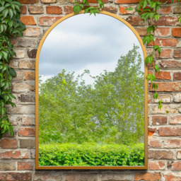 MirrorOutlet The Arcus Gold Framed Arched Garden Wall Mirror 100 x 70cm - Size: 100 x 70 x 3cm - Wilko - thumbnail 3