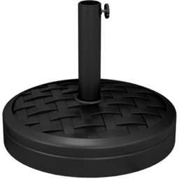 Outsunny Black Rattan Effect Round Parasol Base 18kg - Size: Single - Wilko - thumbnail 1