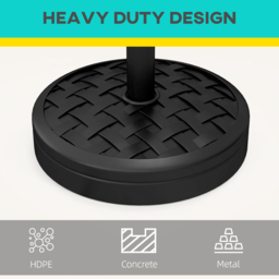 Outsunny Black Rattan Effect Round Parasol Base 18kg - Size: Single - Wilko - thumbnail 6