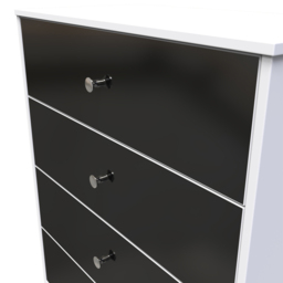 Crowndale Worcester 4 Drawer Matt Black and White Chest of Drawers Ready Assembled - Black Matt & White - Wilko - thumbnail 5
