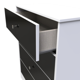 Crowndale Worcester 4 Drawer Matt Black and White Chest of Drawers Ready Assembled - Black Matt & White - Wilko - thumbnail 6