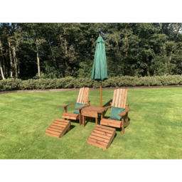 Charles Taylor 2 Seater Aidendack Style Set with Green Cushions - Wilko - thumbnail 7