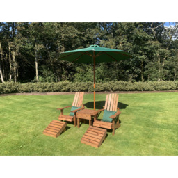 Charles Taylor 2 Seater Aidendack Style Set with Green Cushions - Wilko - thumbnail 4