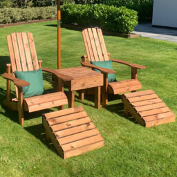 Charles Taylor 2 Seater Aidendack Style Set with Green Cushions - Wilko - thumbnail 1
