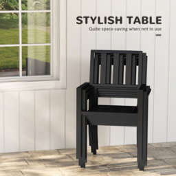 Outsunny 6 Seater Garden Dining Table Set Black - Wilko - thumbnail 5