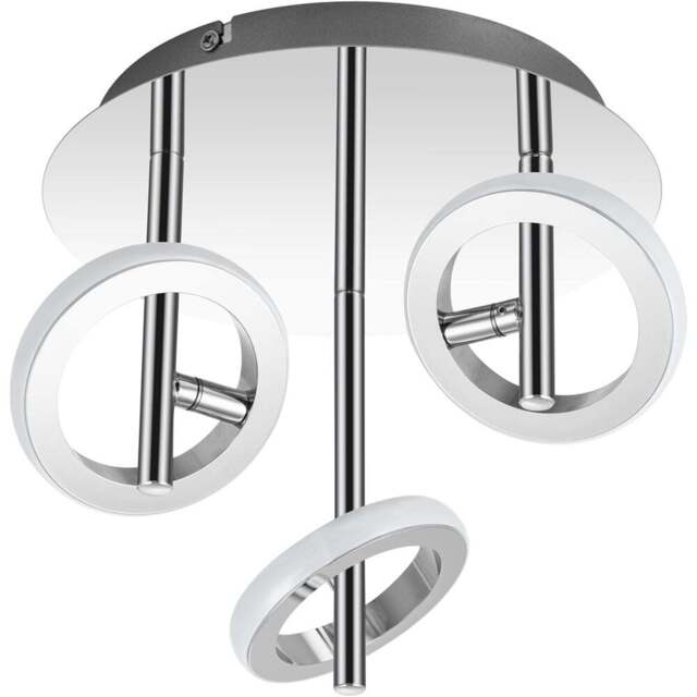Cosylyte Holdon 3 Ring Chrome Drop Rod LED Ceiling Spotlight - Size: 24 x 29 x 29cm - Silver - Wilko - image 1