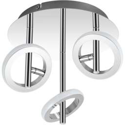 Cosylyte Holdon 3 Ring Chrome Drop Rod LED Ceiling Spotlight - Size: 24 x 29 x 29cm - Silver - Wilko