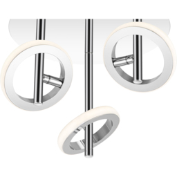 Cosylyte Holdon 3 Ring Chrome Drop Rod LED Ceiling Spotlight - Size: 24 x 29 x 29cm - Silver - Wilko - thumbnail 5