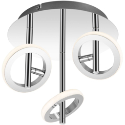 Cosylyte Holdon 3 Ring Chrome Drop Rod LED Ceiling Spotlight - Size: 24 x 29 x 29cm - Silver - Wilko - thumbnail 4