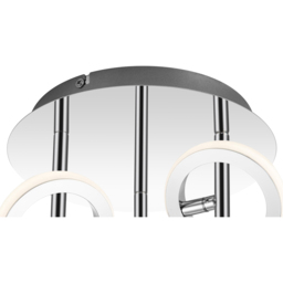 Cosylyte Holdon 3 Ring Chrome Drop Rod LED Ceiling Spotlight - Size: 24 x 29 x 29cm - Silver - Wilko - thumbnail 6