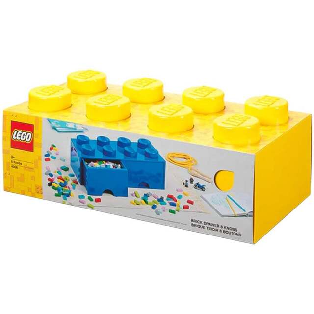 LEGO 8 Knobs Yellow Brick Drawer - Size: 50 x 25 x 18cm - Wilko - image 1