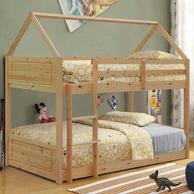 Brooklyn Single Natural House Style Bunk Bed - Cream - Wilko - image 1