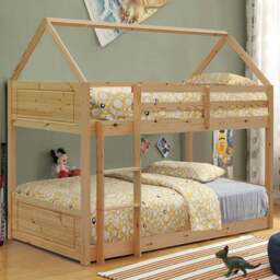 Brooklyn Single Natural House Style Bunk Bed - Cream - Wilko